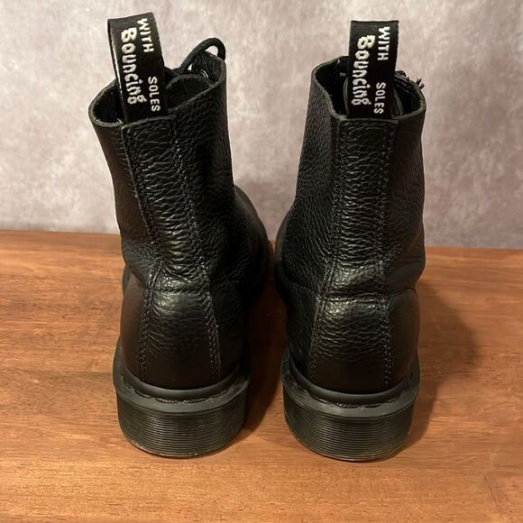 Dr. Martens Black Textured Leather 1460 Pascal Boots with side zip size 8 - Picture 4 of 7